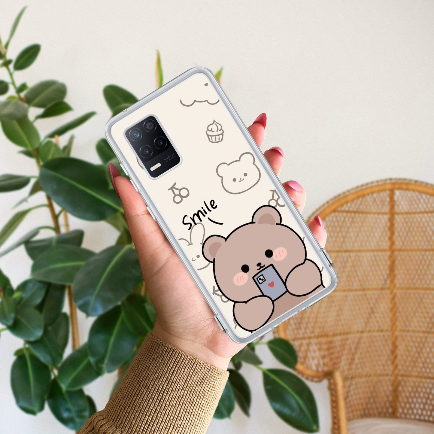 Cute Bear Transparent Silicon Case For Realme/Narzo ShopOnCliQ