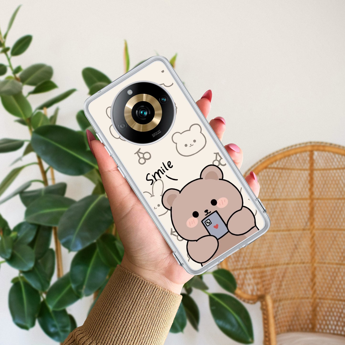 Cute Bear Transparent Silicon Case For Realme/Narzo ShopOnCliQ