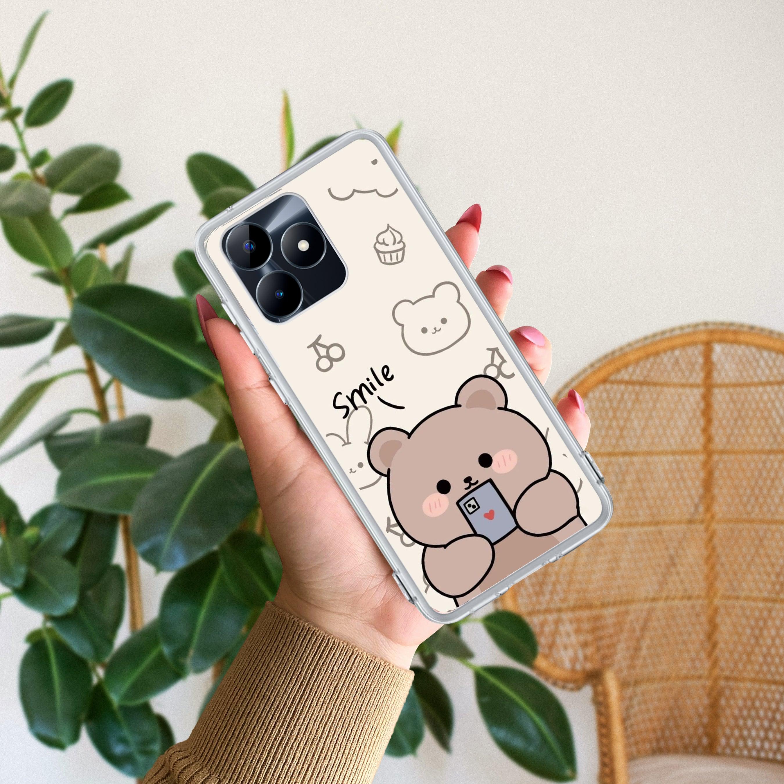 Cute Bear Transparent Silicon Case For Realme/Narzo - ShopOnCliQ