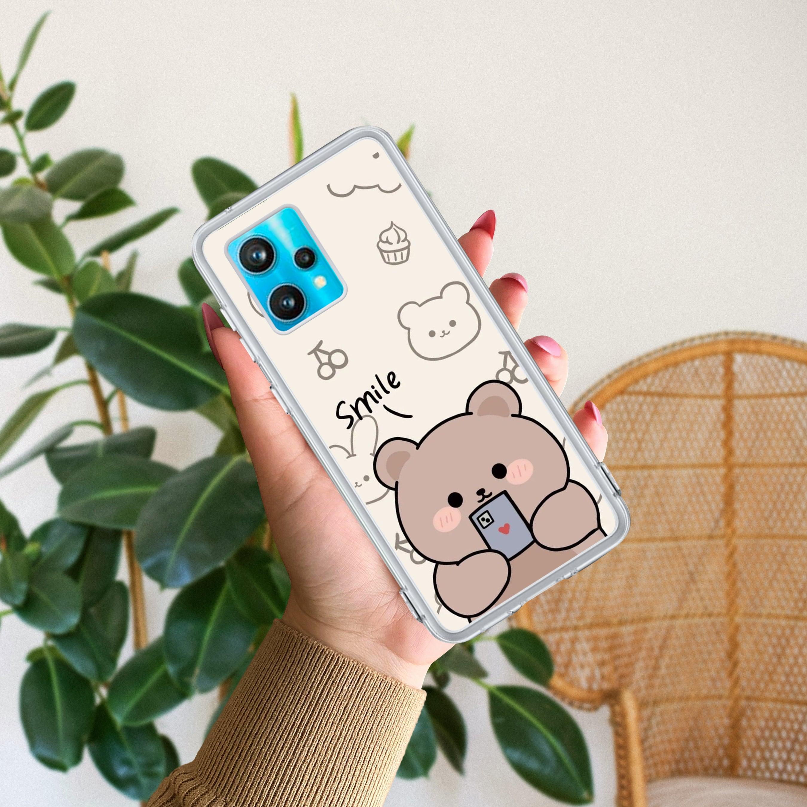 Cute Bear Transparent Silicon Case For Realme/Narzo - ShopOnCliQ