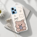 Cute Bear Transparent Silicon Case For Redmi Note 14 5G