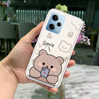 Cute Bear Transparent Silicon Case For Redmi Note 14 Pro 5G