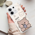 Cute Bear Transparent Silicon Case For Redmi 12 4G