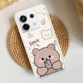 Cute Bear Transparent Silicon Case For Redmi Note 14 Pro Plus 5G