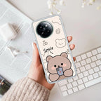 Cute Bear Transparent Silicon Case For Redmi Note 11 Pro / Redmi Note 11 Pro Plus 5G