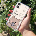 Cute Bear Transparent Silicon Case For Samsung Galaxy M06 5G