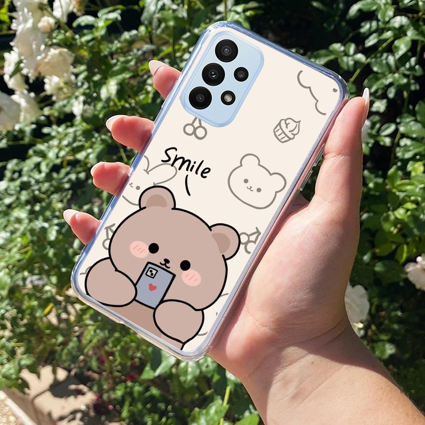Cute Bear Transparent Silicon Case For Samsung