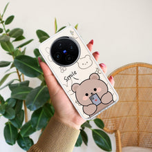 Cute Bear Transparent Silicon Case For Vivo X100 5G