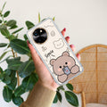 Cute Bear Transparent Silicon Case For Vivo T3X 5G