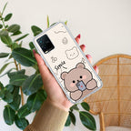 Cute Bear Transparent Silicon Case For Vivo Y21 / Vivo Y21A / Vivo Y21E /Vivo Y21S/ Vivo Y21T
