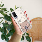 Cute Bear Transparent Silicon Case For Vivo