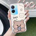Cute Bear Transparent Silicon Case For Vivo Y16