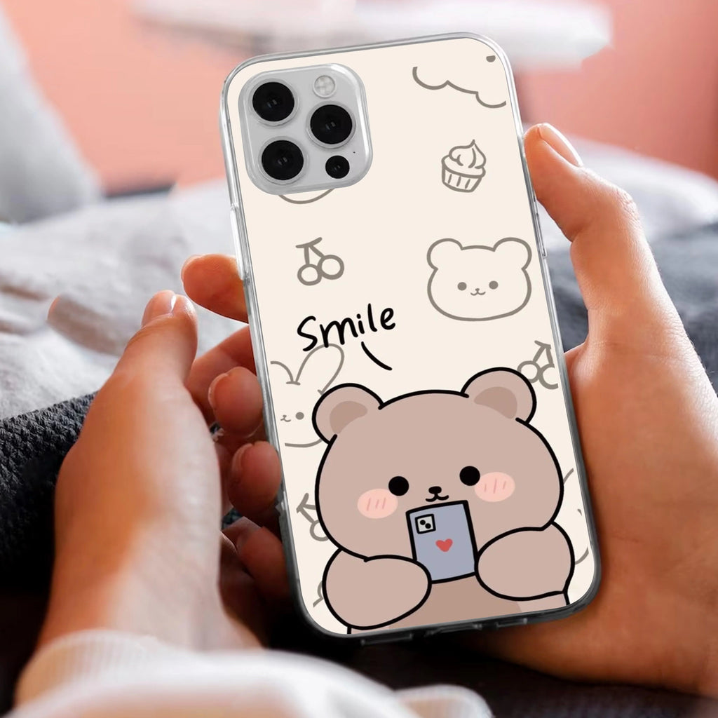 Cute Bear Transparent Silicon Case For iPhone 12 Pro Max