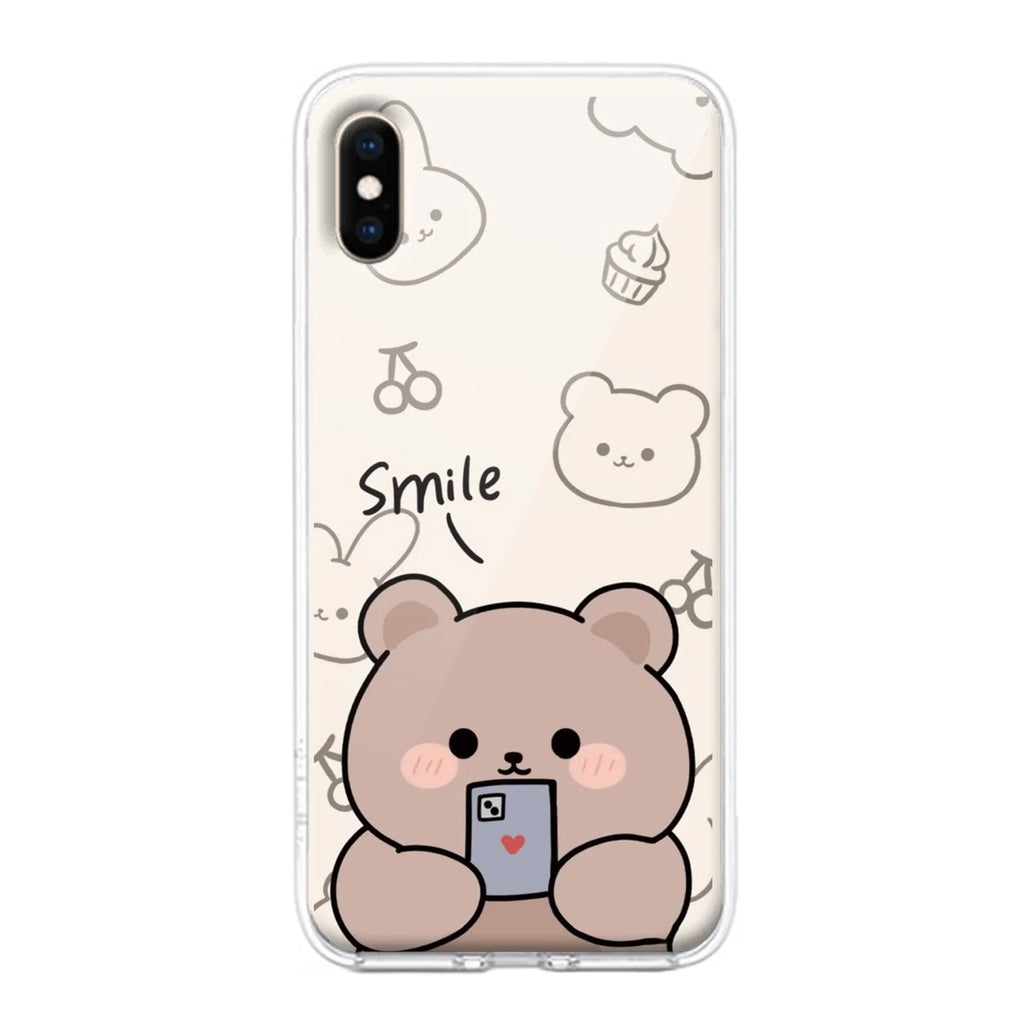 Cute Bear Transparent Silicon Case For iPhone 12 Pro Max