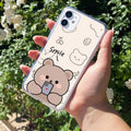 Cute Bear Transparent Silicon Case For iPhone 12 Pro