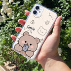 Cute Bear Transparent Silicon Case For iPhone 12 Mini