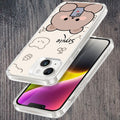 Cute Bear Transparent Silicon Case For iPhone 14