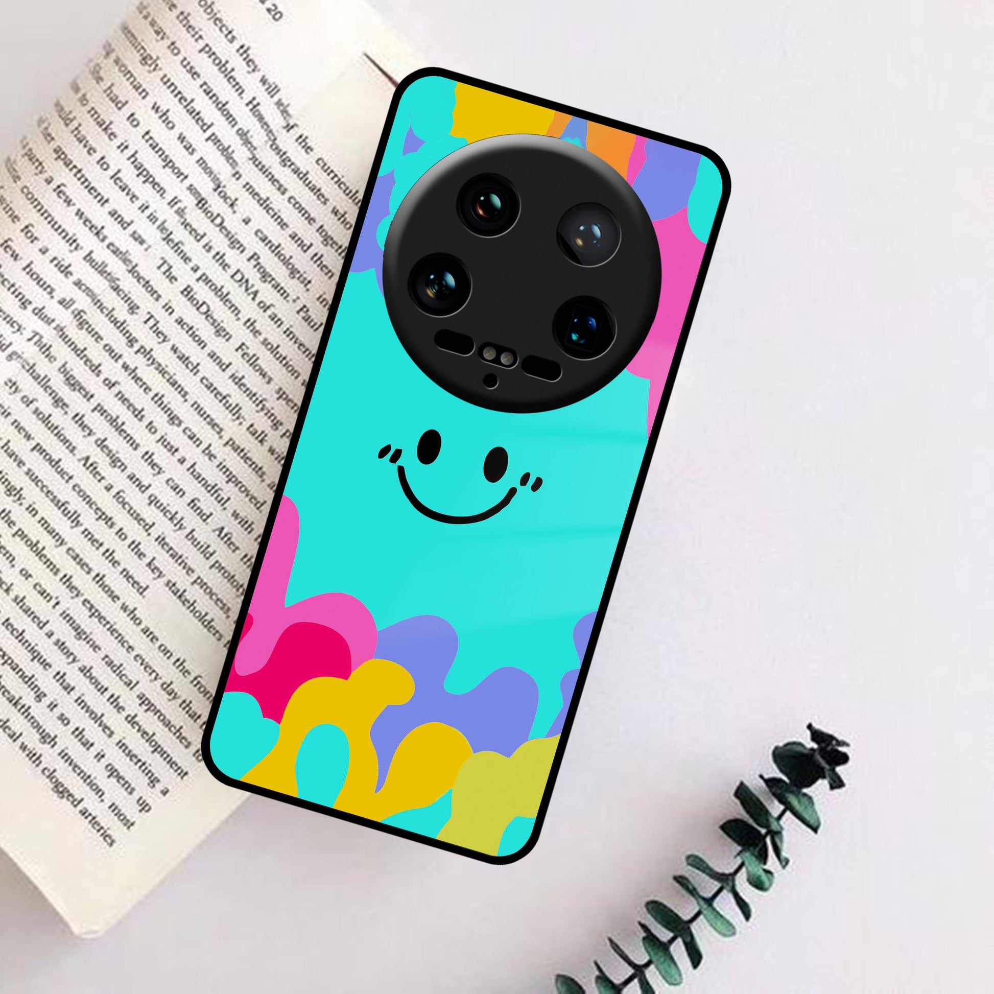 Cute Blue Smiley Multicolor Glass Case For Redmi/Xiaomi ShopOnCliQ