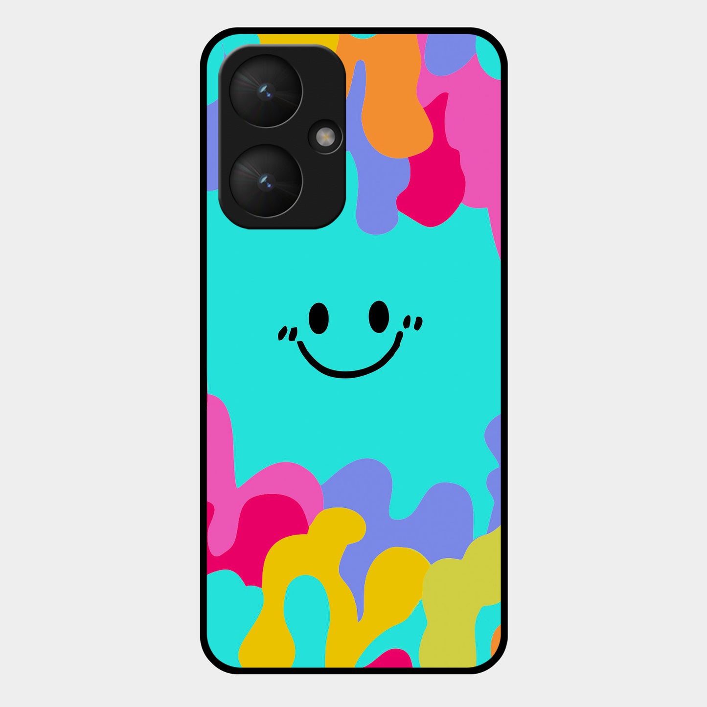 Cute Blue Smiley Multicolor Glass Case For Redmi/Xiaomi ShopOnCliQ