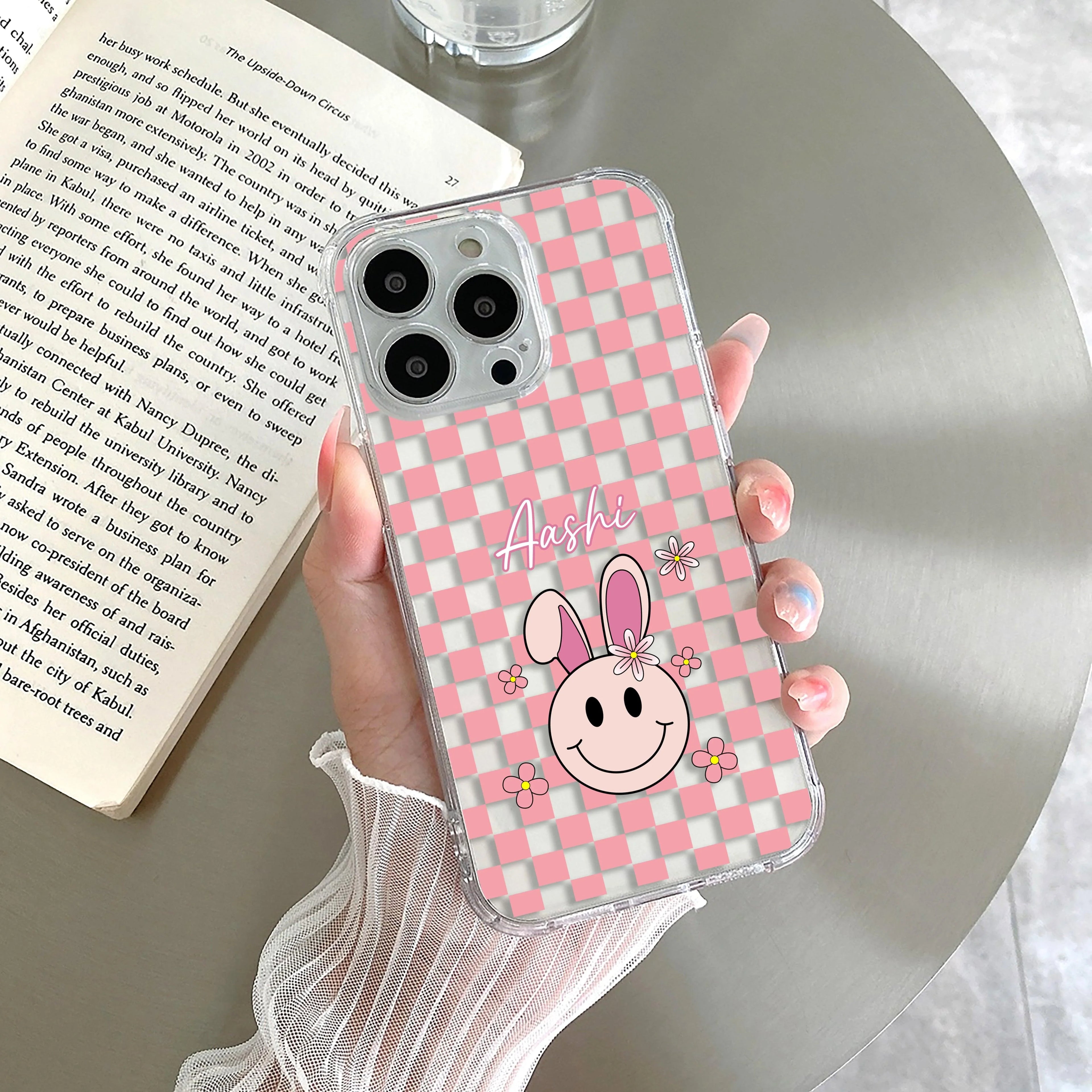Cute Bunny Customize Transparent Silicon Case For Motorola Edge 50 Fusion 5G