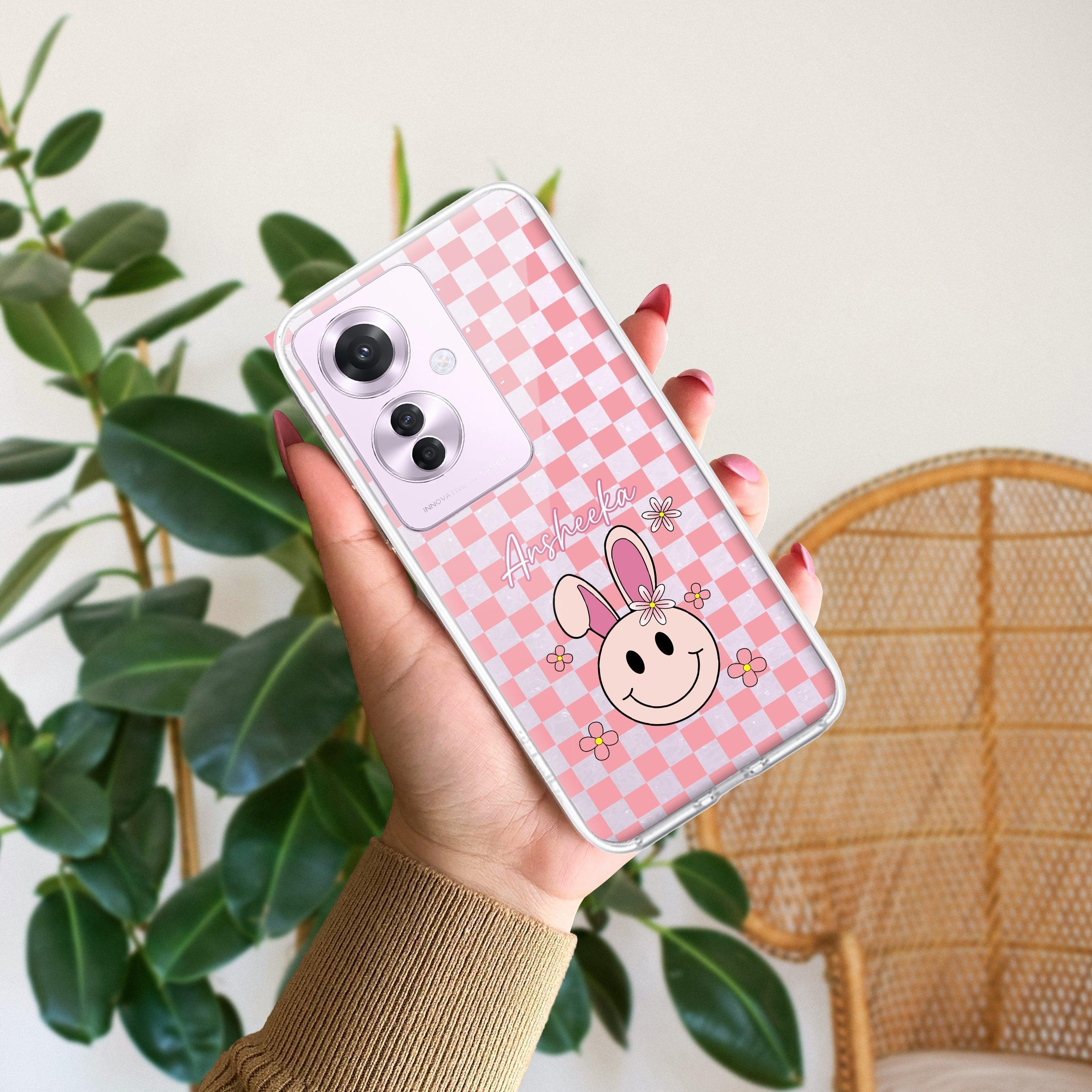 Cute Bunny Customize Anti Yellow Case For Oppo F25 Pro 5G