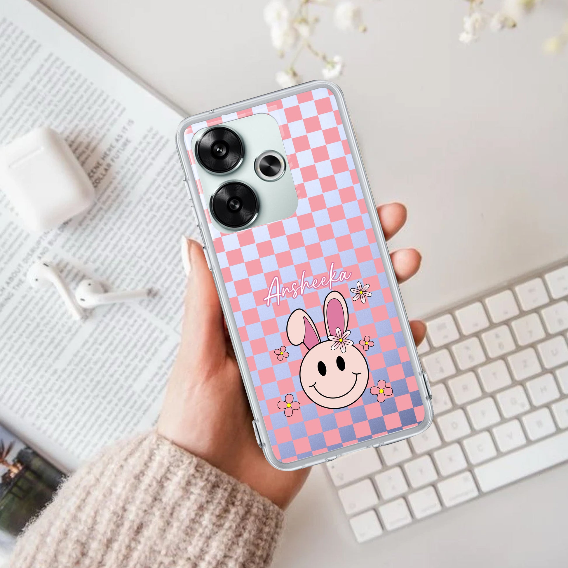 Cute Bunny Customize Transparent Silicon Case For Poco - ShopOnCliQ