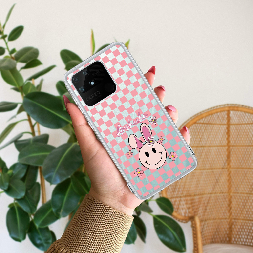 Cute Bunny Customize Transparent Silicon Case For Realme Narzo 60X /  Realme 11X