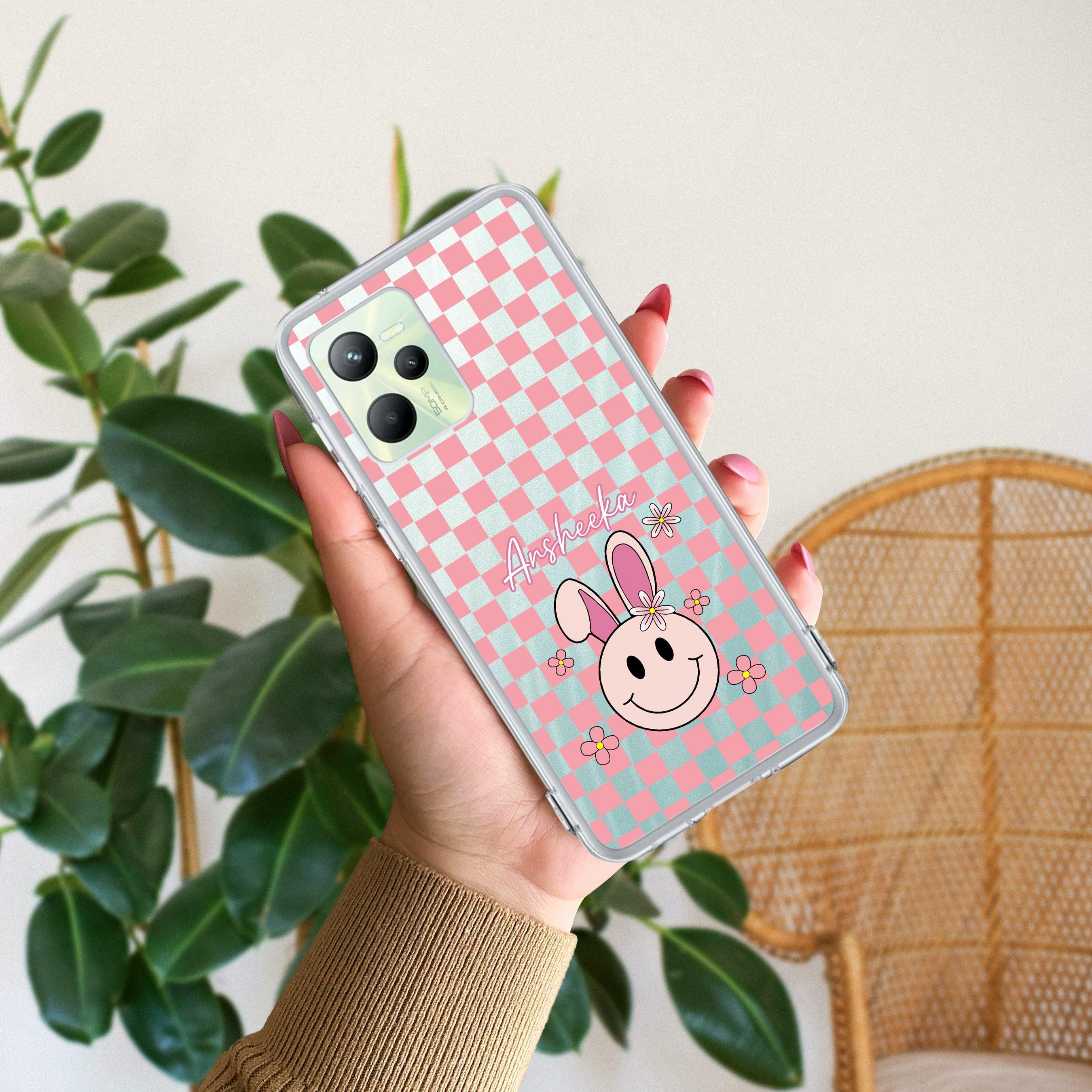 Cute Bunny Customize Anti Yelllow Case For Realme C35 / Realme Narzo 50A Prime