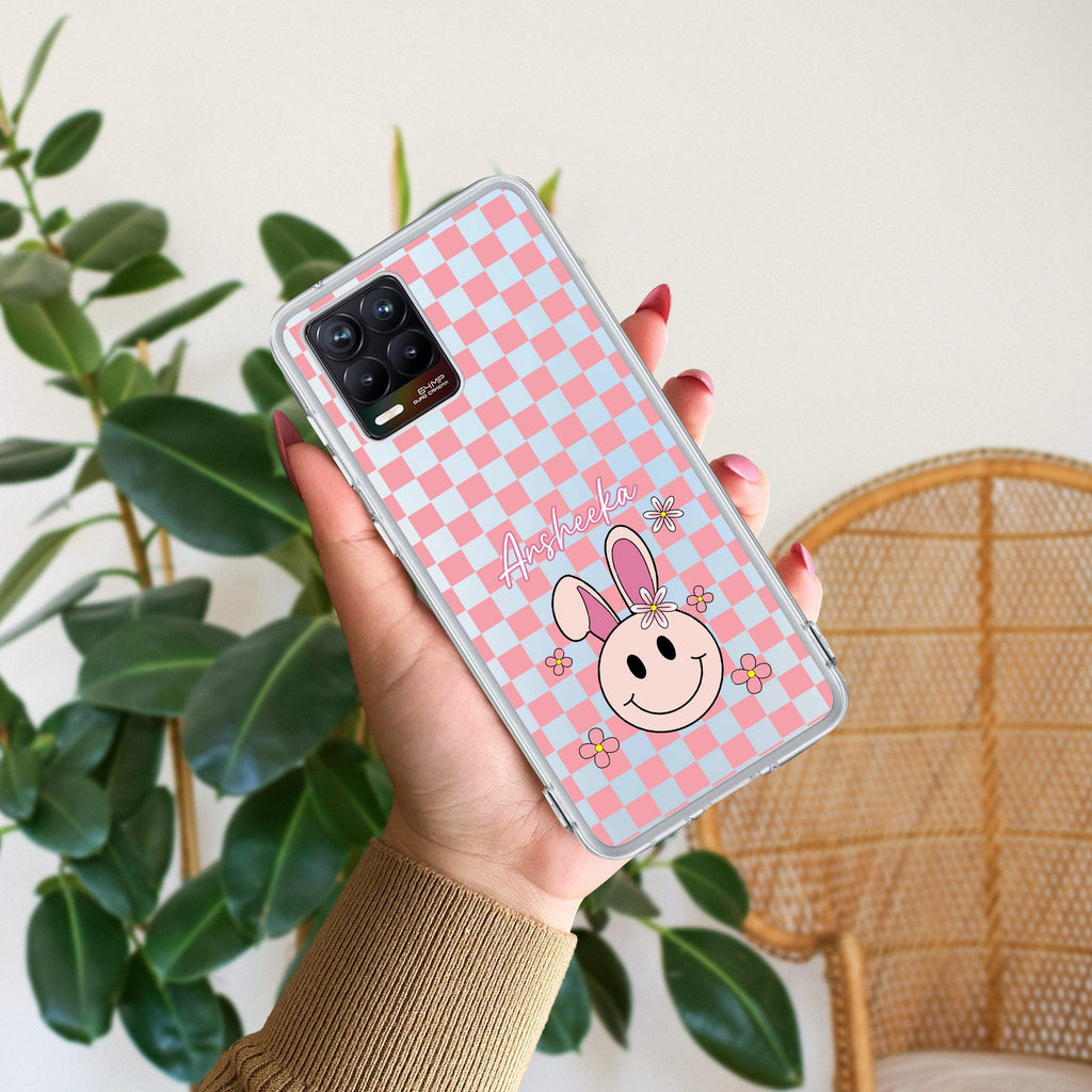 Cute Bunny Customize Anti Yelllow Case For Realme 8 4G / Realme 8 Pro