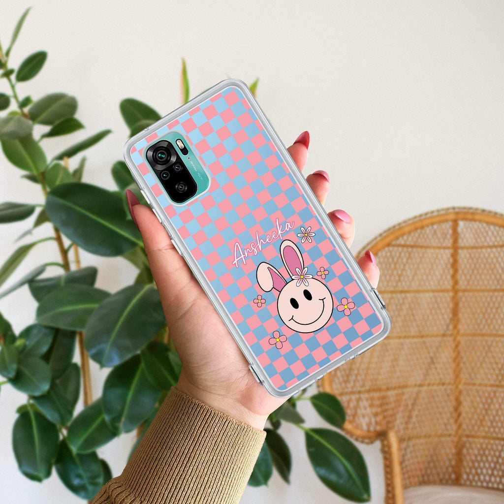 Cute Bunny Customize Transparent Silicon Case For Redmi Note 11