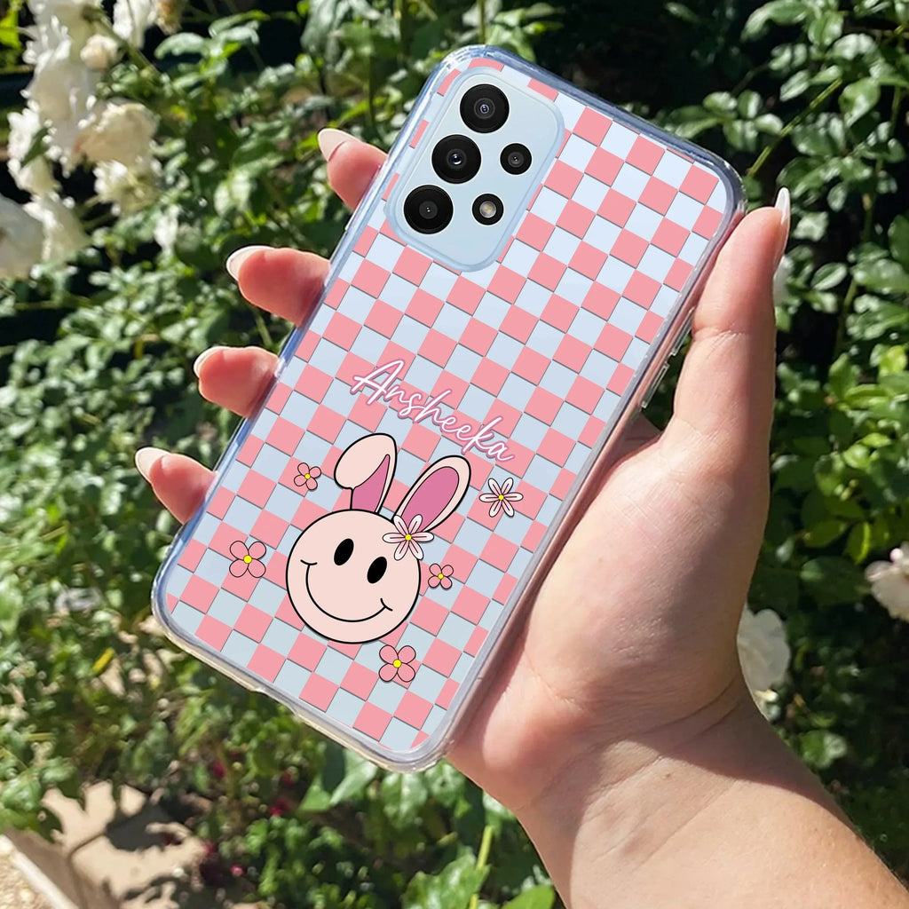 Cute Bunny Customize Transparent Silicon Case For Samsung Galaxy A13 4G