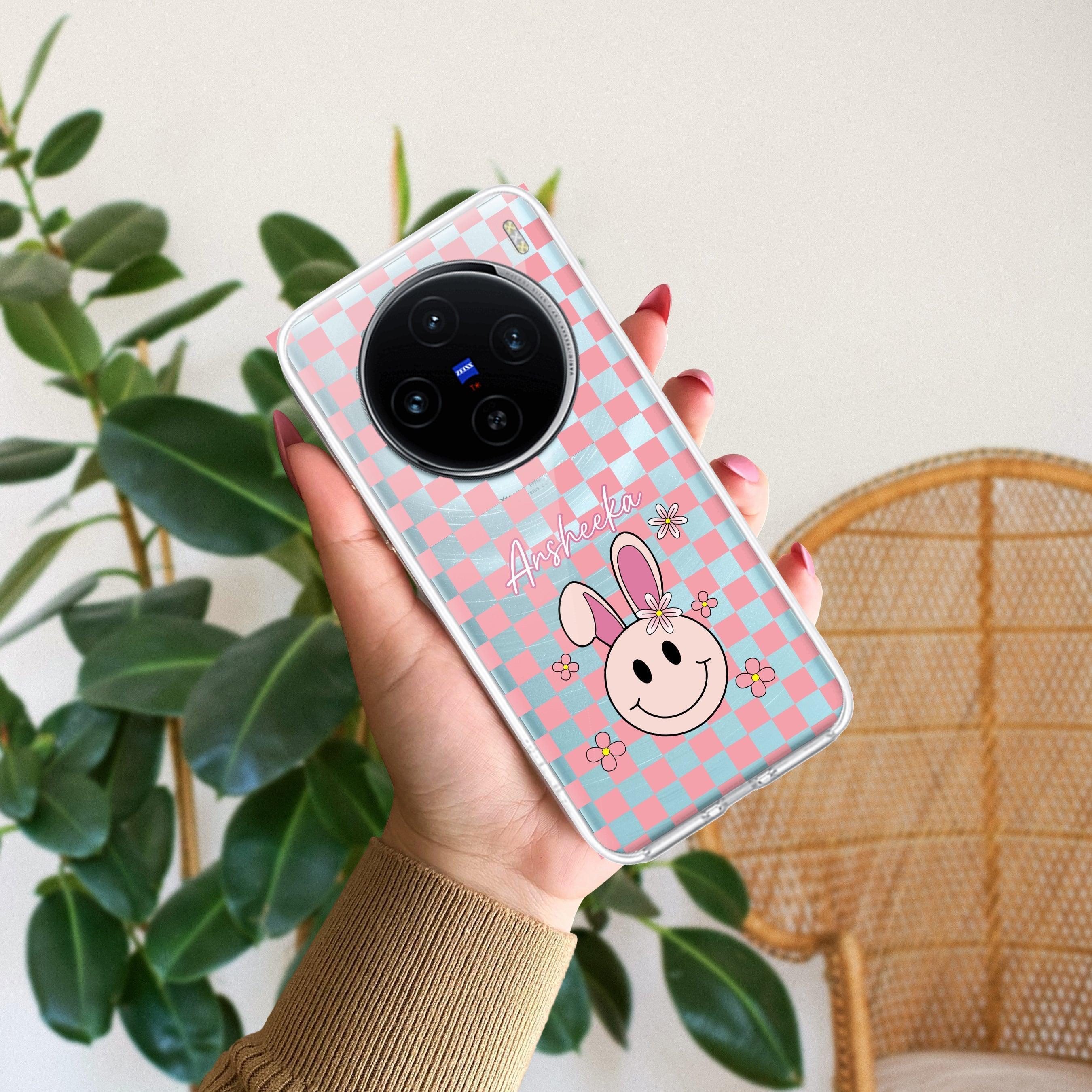 Cute Bunny Customize Transparent Silicon Case For Vivo Y16