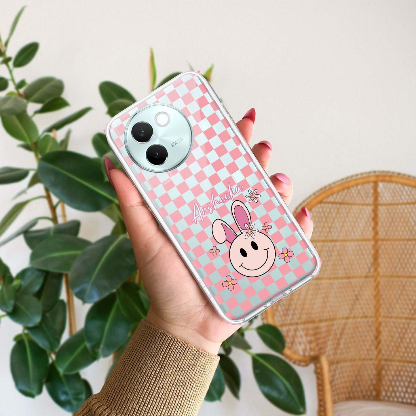 Cute Bunny Customize Transparent Silicon Case For Vivo ShopOnCliQ