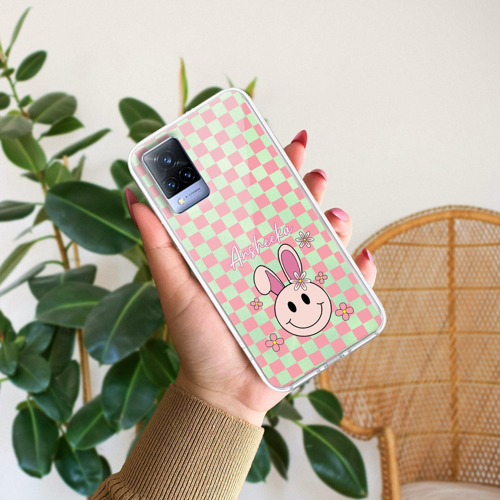 Cute Bunny Customize Transparent Silicon Case For Vivo V20 SE