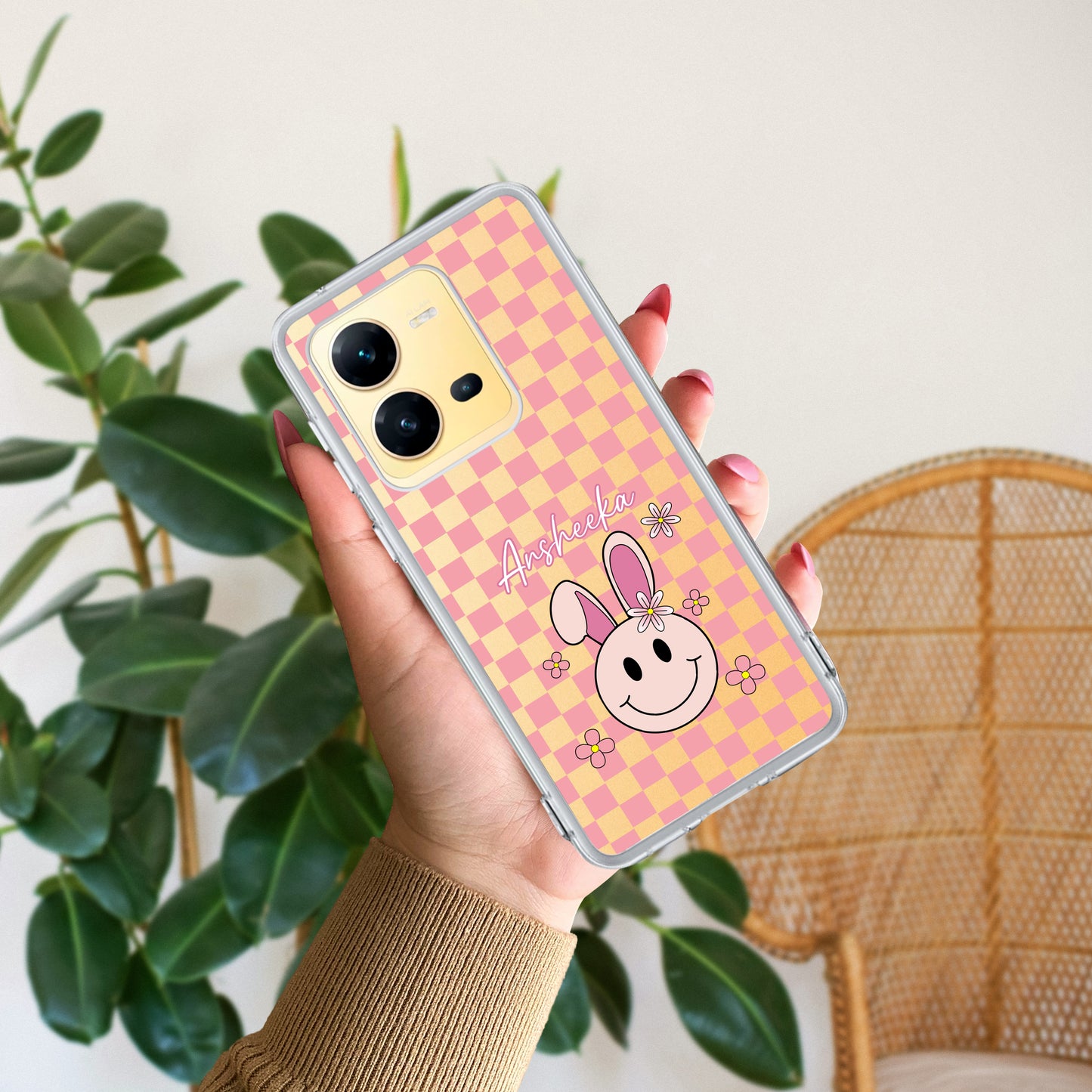 Cute Bunny Customize Transparent Silicon Case For Vivo - ShopOnCliQ