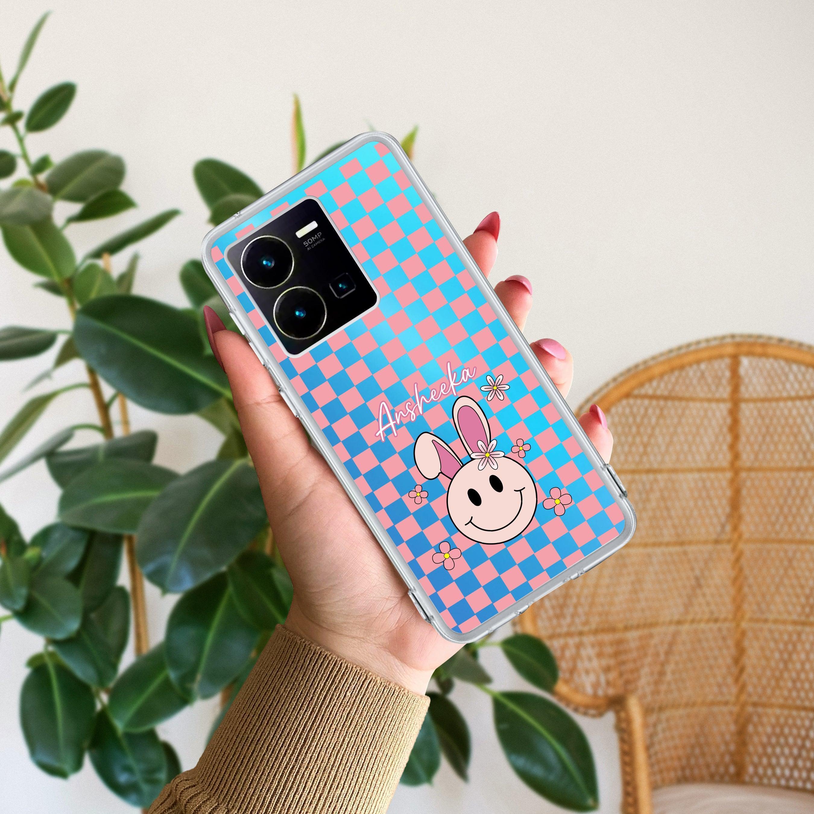 Cute Bunny Customize Transparent Silicon Case For Vivo Y22
