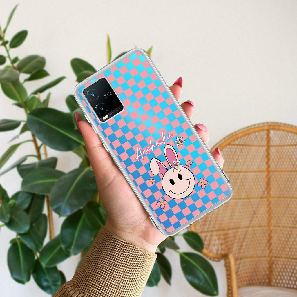 Cute Bunny Customize Transparent Silicon Case For Vivo V50 5G