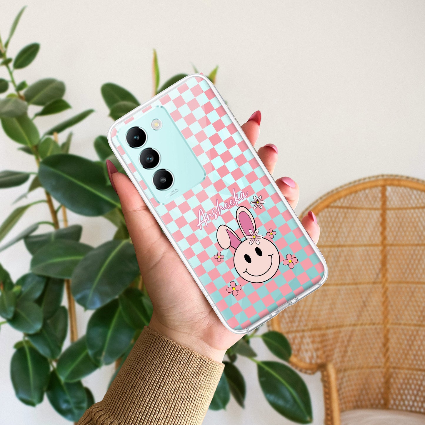 Cute Bunny Customize Transparent Silicon Case For Vivo - ShopOnCliQ