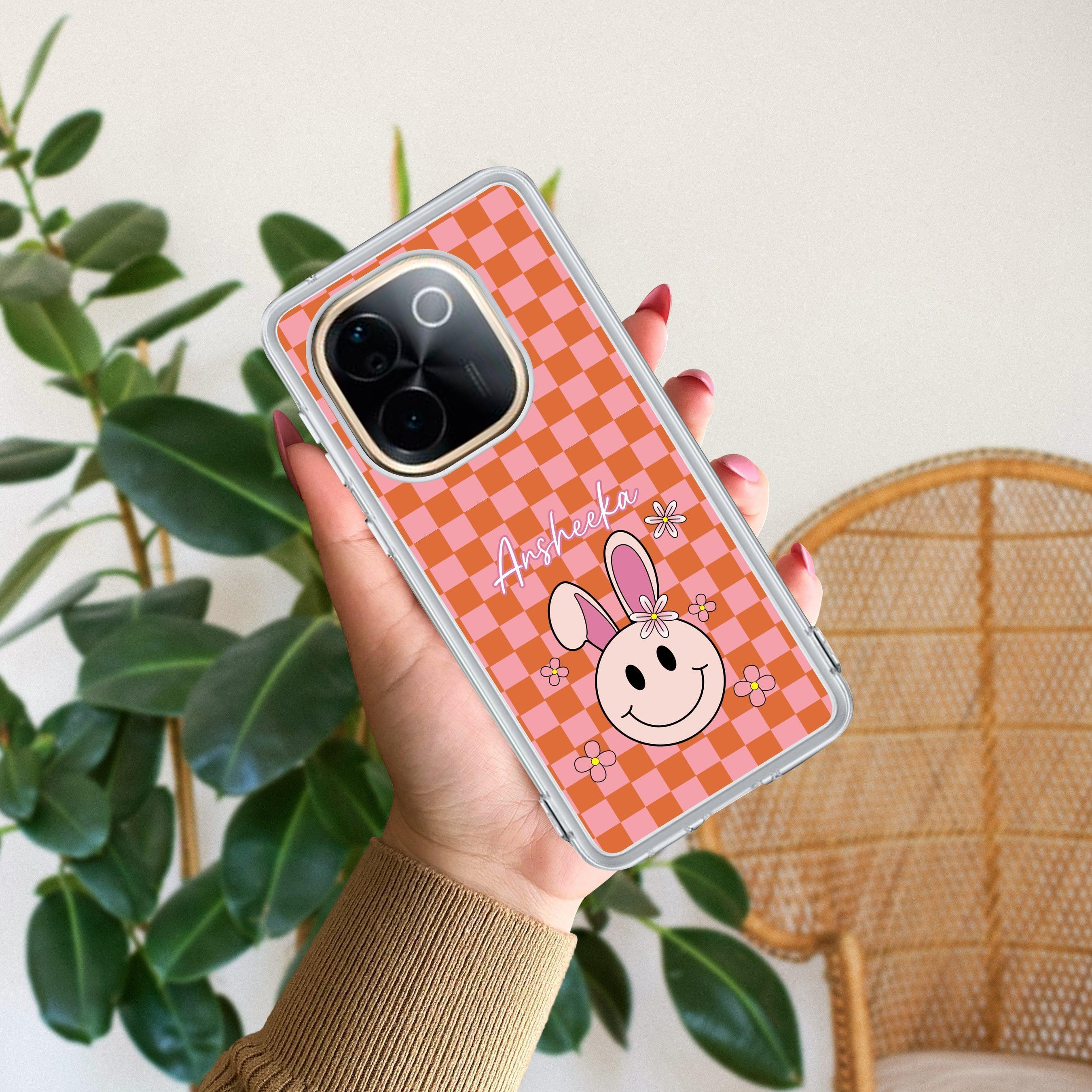 Cute Bunny Customize Transparent Silicon Case For Vivo Y73