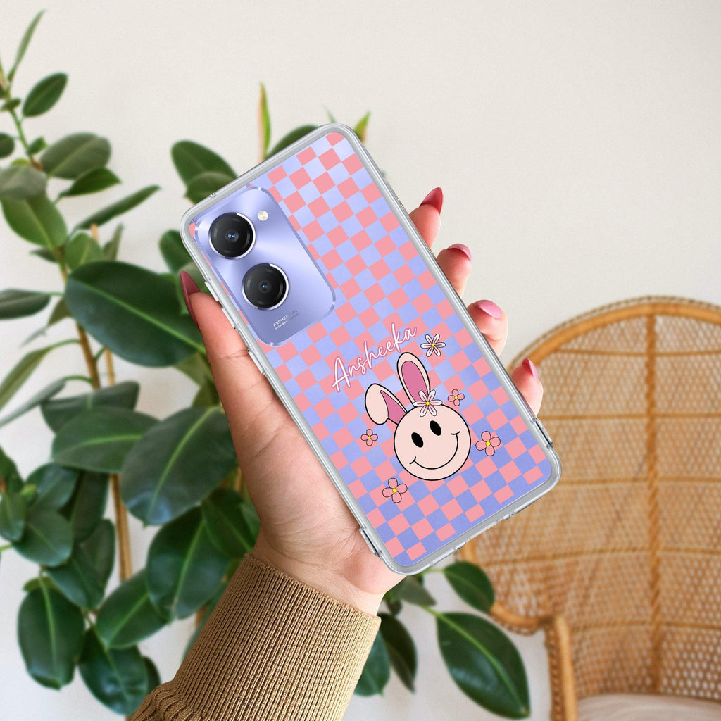 Cute Bunny Customize Transparent Silicon Case For Vivo Y28s/ Y28e