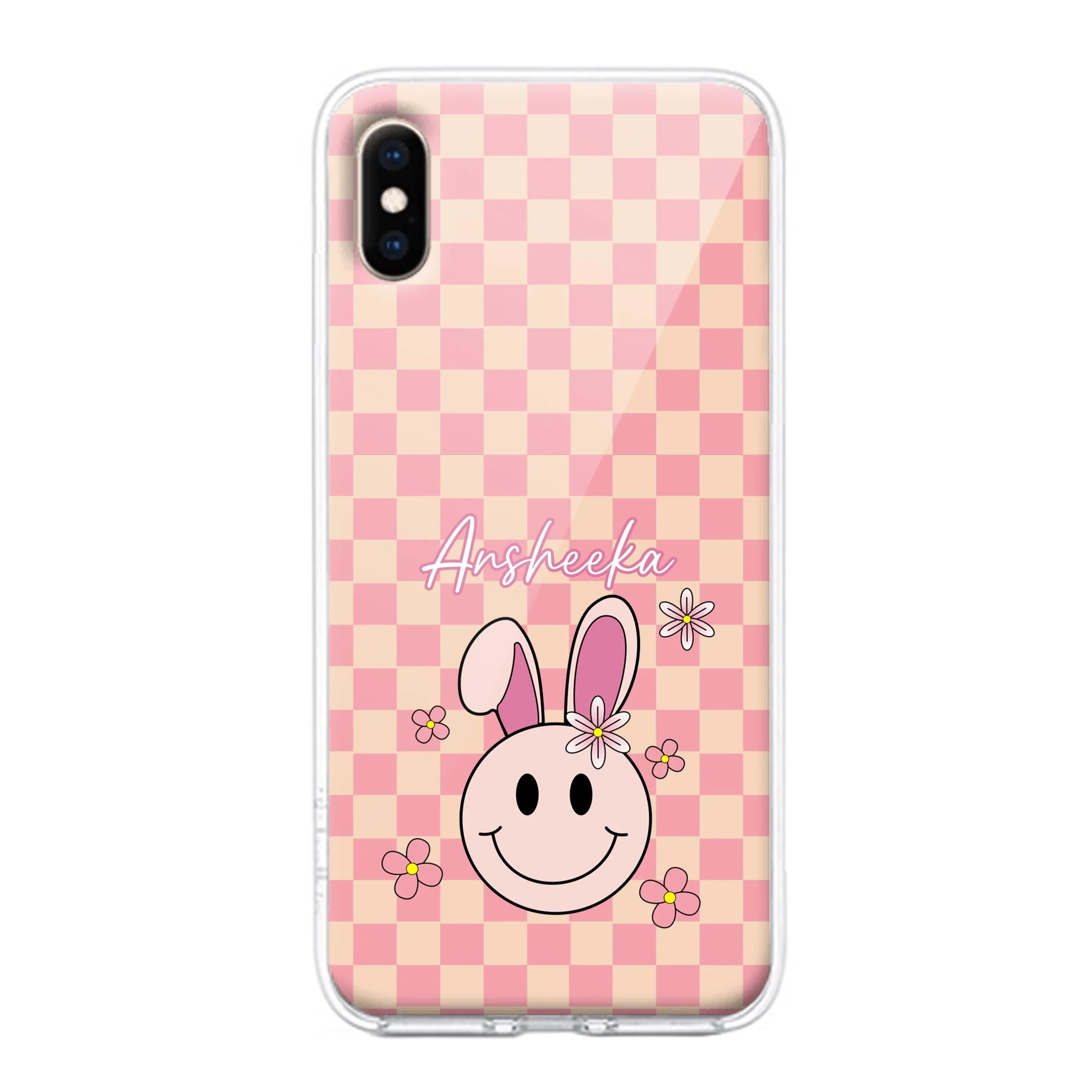 Cute Bunny Customize Transparent Silicon Case For iPhone X/Xs