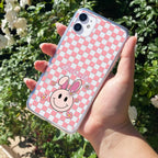 Cute Bunny Customize Anti Yellow Clear Case For iPhone 12