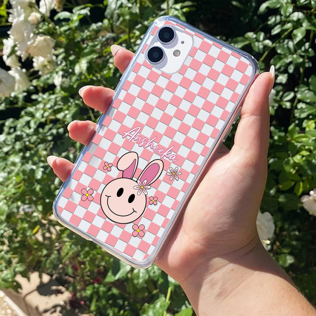 Cute Bunny Customize Transparent Silicon Case For iPhone 13 Pro Max