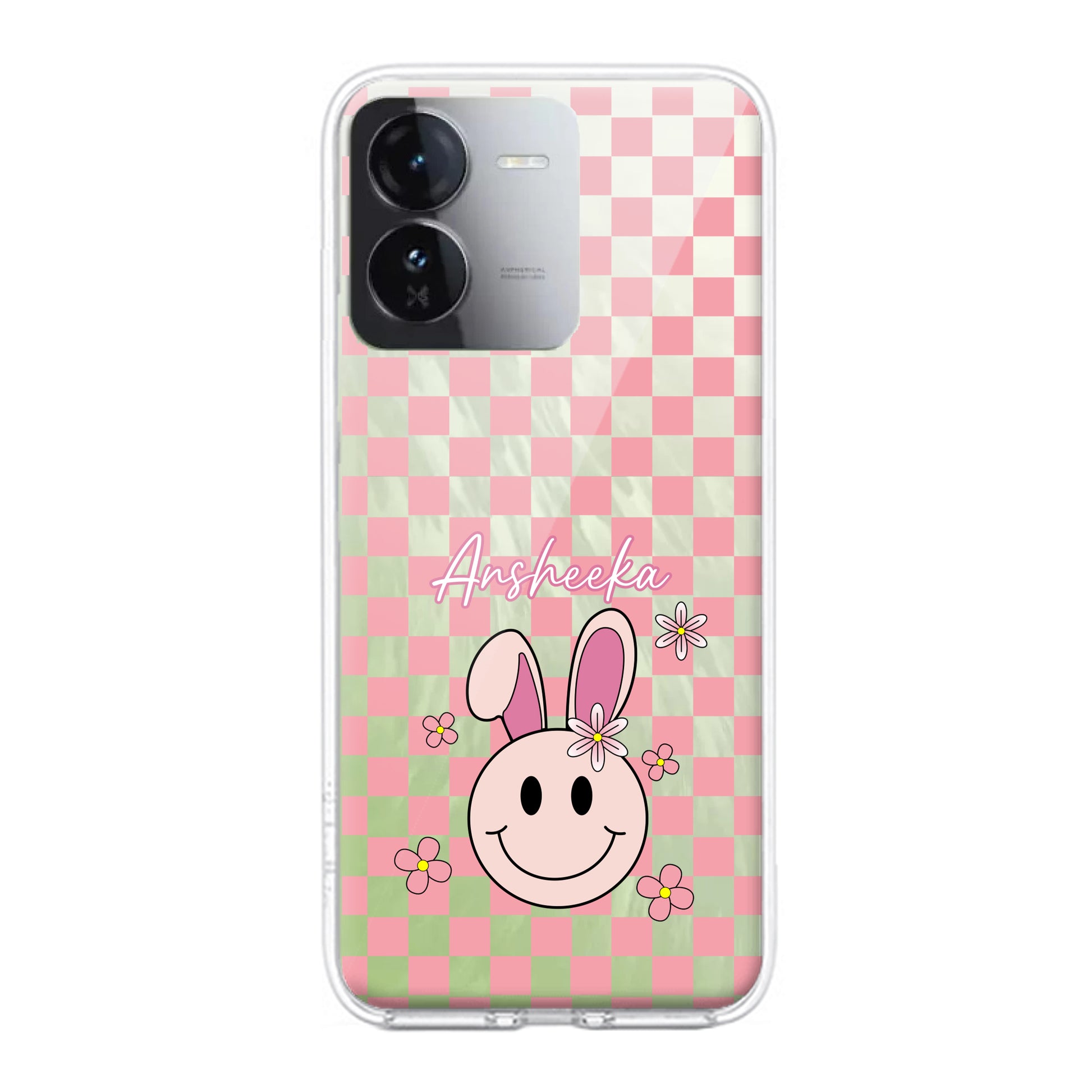 Cute Bunny Customize Transparent Silicon Case For iQOO ShopOnCliQ