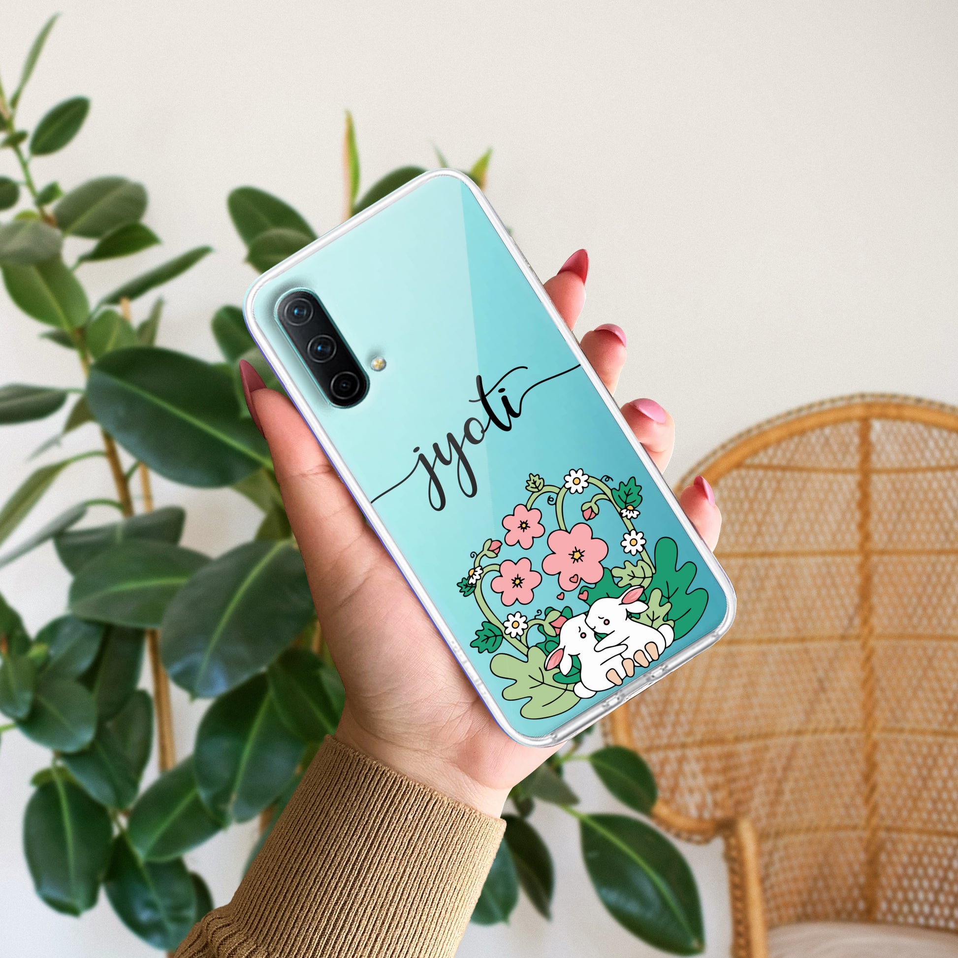 Cute Bunny Customize Transparent Silicon Case V2 For OnePlus ShopOnCliQ