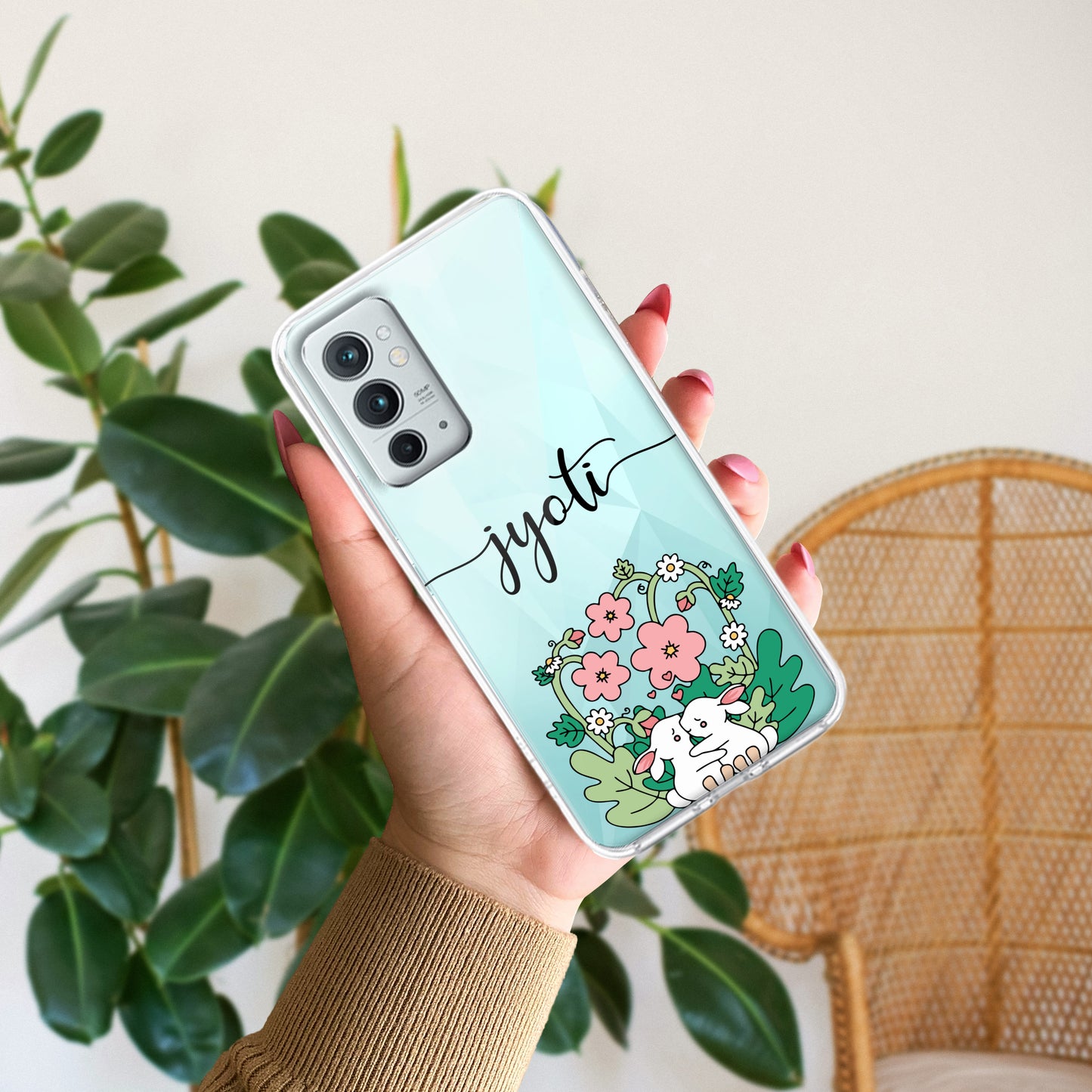 Cute Bunny Customize Transparent Silicon Case V2 For OnePlus ShopOnCliQ