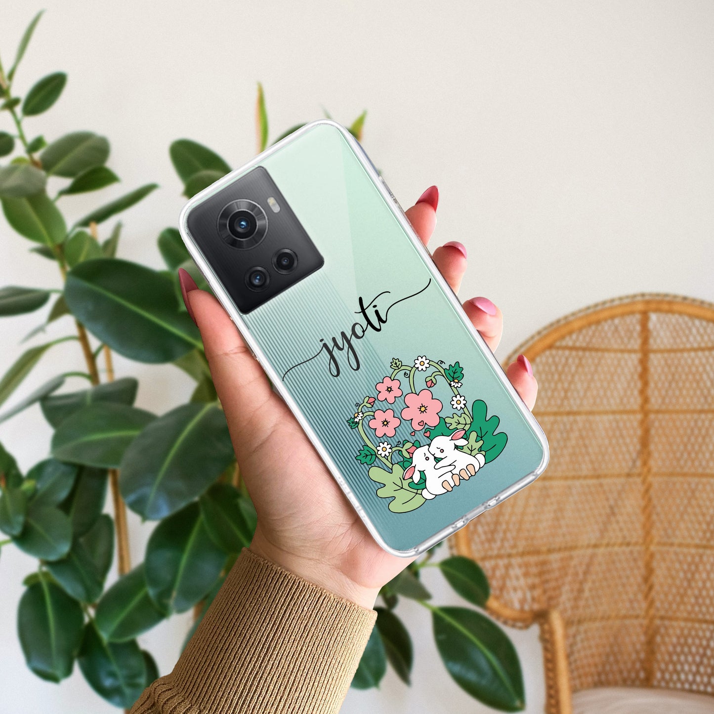 Cute Bunny Customize Transparent Silicon Case V2 For OnePlus ShopOnCliQ