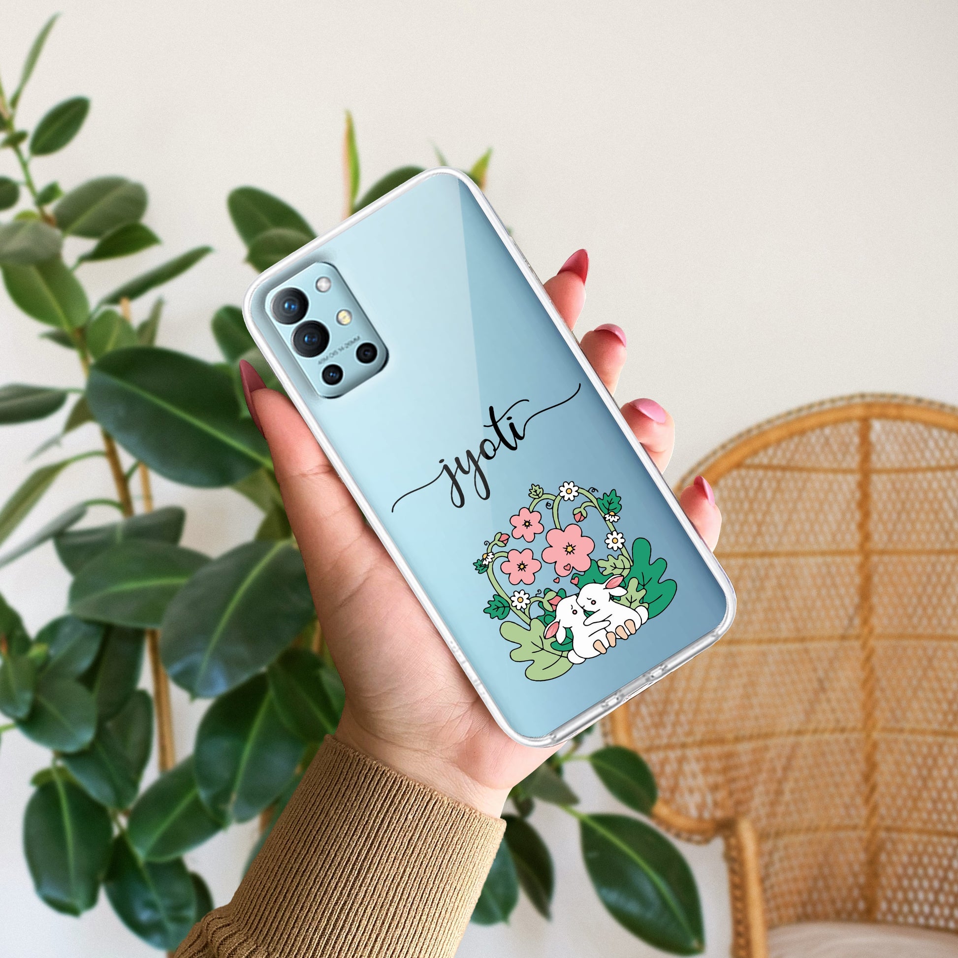 Cute Bunny Customize Transparent Silicon Case V2 For OnePlus ShopOnCliQ