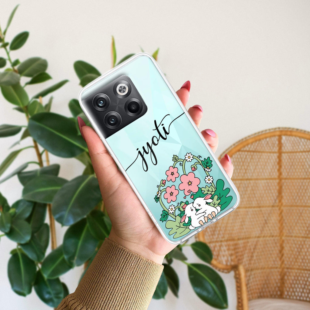 Cute Bunny Customize Anti Yellow Case V2 For OnePlus 10T 5G