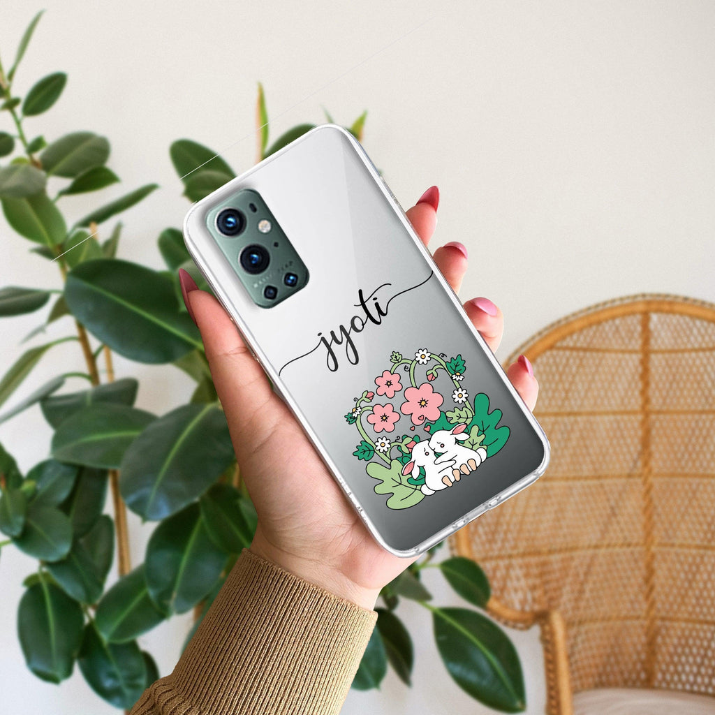 Cute Bunny Customize Transparent Silicon Case V2 For OnePlus - ShopOnCliQ